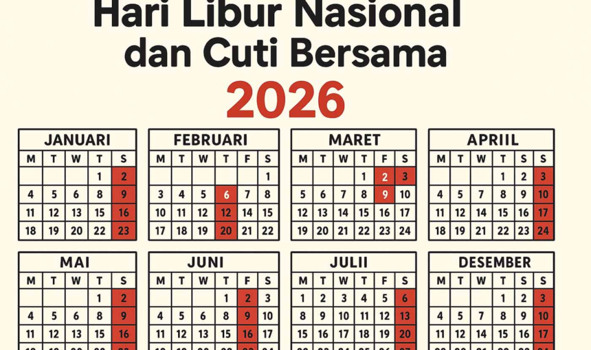 Kalender 2026 Indonesia: Daftar Resmi Hari Libur Nasional & Cuti Bersama (Lengkap + Ide Long Weekend)