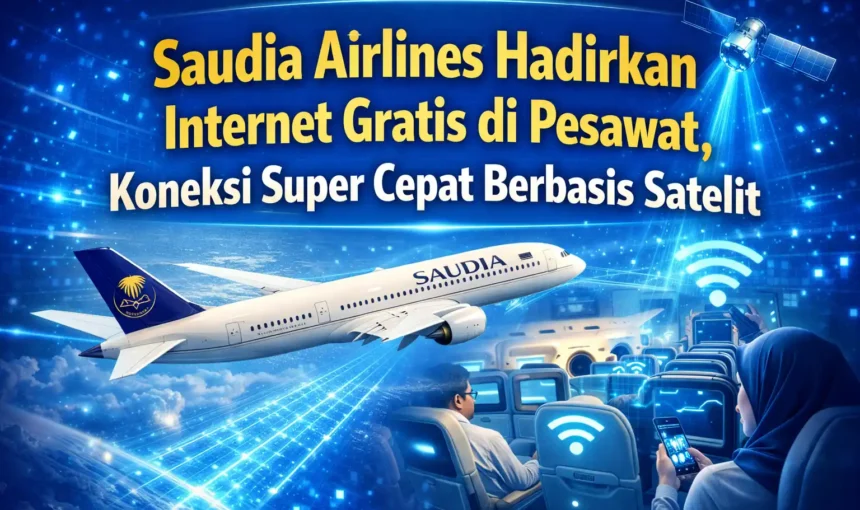 Saudia Airlines Hadirkan Internet Gratis di Pesawat, Koneksi Super Cepat Berbasis Satelit