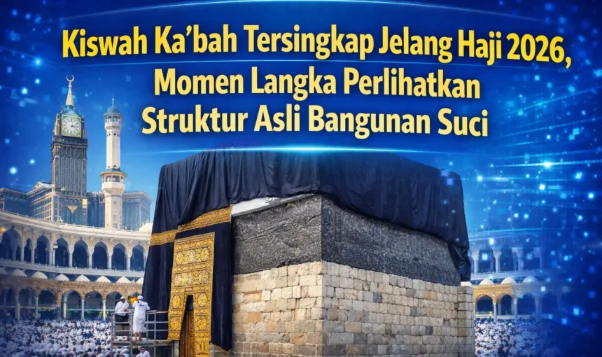Kiswah Ka’bah Tersingkap Jelang Haji 2026, Momen Langka Perlihatkan Struktur Asli Bangunan Suci
