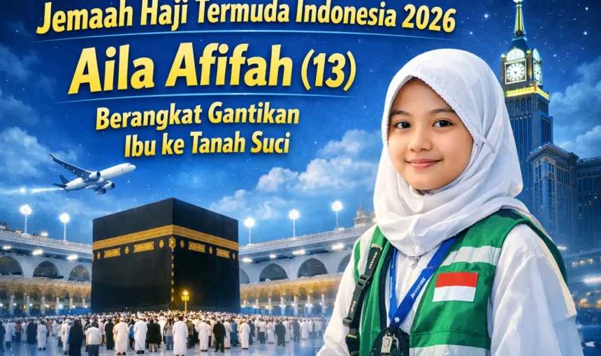 Jemaah Haji Termuda Indonesia 2026, Aila Afifah (13) Berangkat Gantikan Ibu ke Tanah Suci