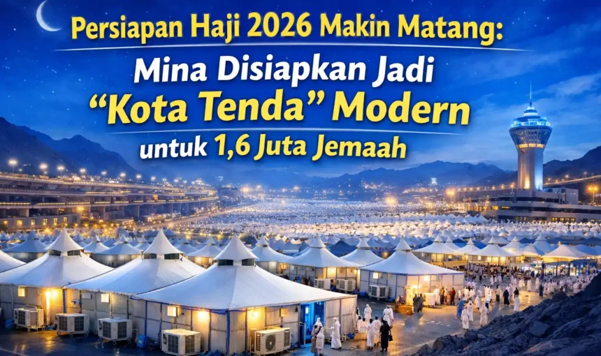 Persiapan Haji 2026 Makin Matang: Mina Disiapkan Jadi “Kota Tenda” Modern untuk 1,6 Juta Jemaah