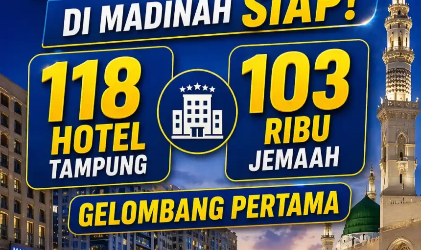 Akomodasi Haji 2026 di Madinah Siap! 118 Hotel Tampung 103 Ribu Jemaah Gelombang Pertama