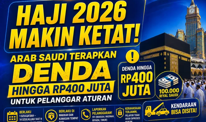 Haji 2026 Makin Ketat! Arab Saudi Terapkan Denda Hingga Rp400 Juta untuk Pelanggar Aturan