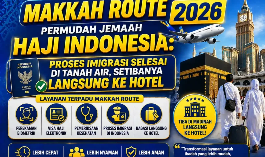 Makkah Route 2026 Permudah Jemaah Haji Indonesia: Proses Imigrasi Selesai di Tanah Air, Setibanya Langsung ke Hotel