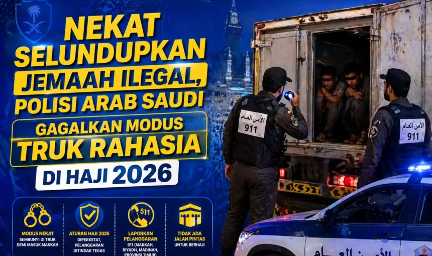 Nekat Selundupkan Jemaah Ilegal, Polisi Arab Saudi Gagalkan Modus Truk Rahasia di Haji 2026
