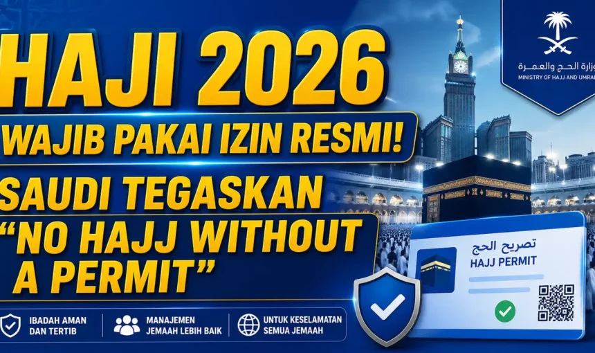 Haji 2026 Wajib Pakai Izin Resmi! Saudi Tegaskan “No Hajj Without a Permit”