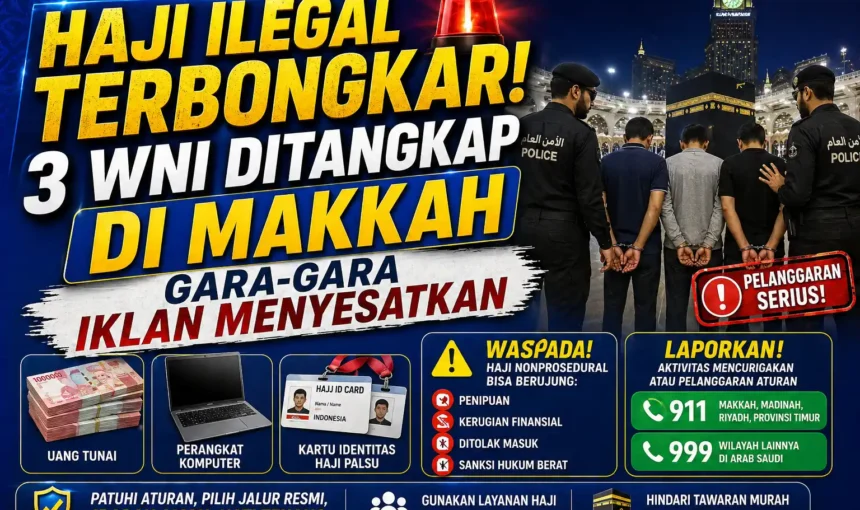 Haji Ilegal Terbongkar! 3 WNI Ditangkap di Makkah Gara-Gara Iklan Menyesatkan