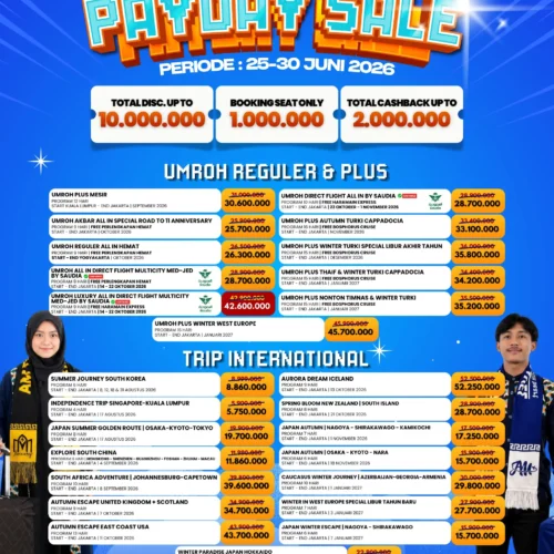 PAYDAY SALE!! UMROH DIRECT FLIGHT ALL IN BY SAUDIA OKTOBER 2026 ( FREE HARAMAIN EXPRESS)
